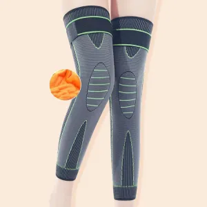 1pair Anti-Slip Compression Straps Keep Warm And Lengthen Knee Pads, Size: M(Plus Velvet Green)