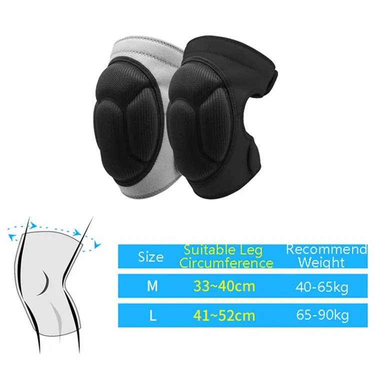 1pair HX-0211 Anti-Collision Sponge Knee Pads Volleyball Football Dance Roller Skating Protective Gear, Specification: L (Gray)