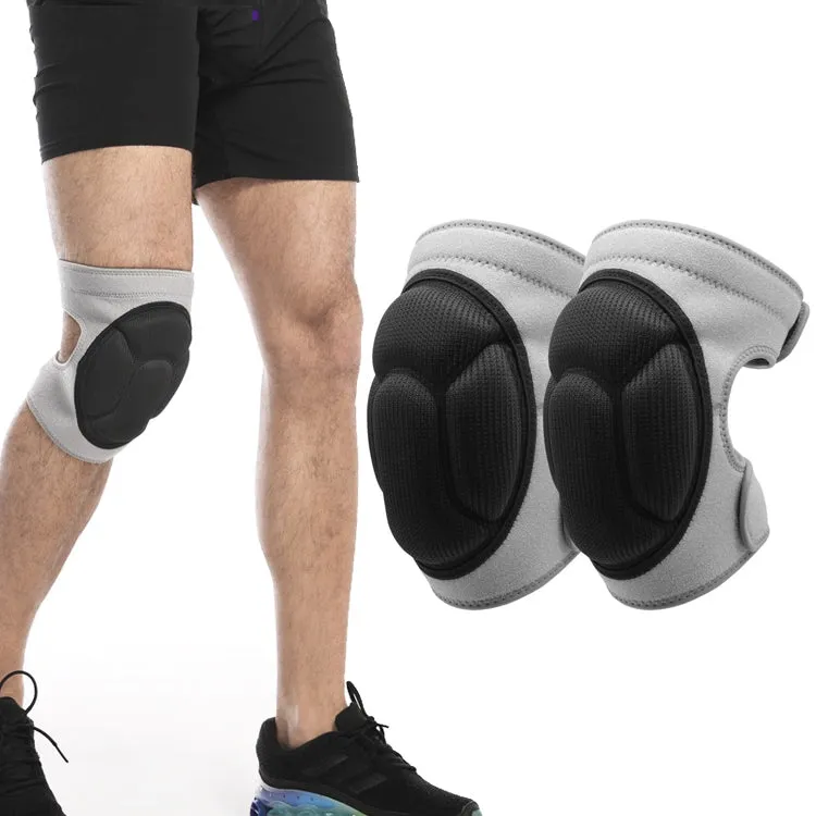 1pair HX-0211 Anti-Collision Sponge Knee Pads Volleyball Football Dance Roller Skating Protective Gear, Specification: L (Gray)