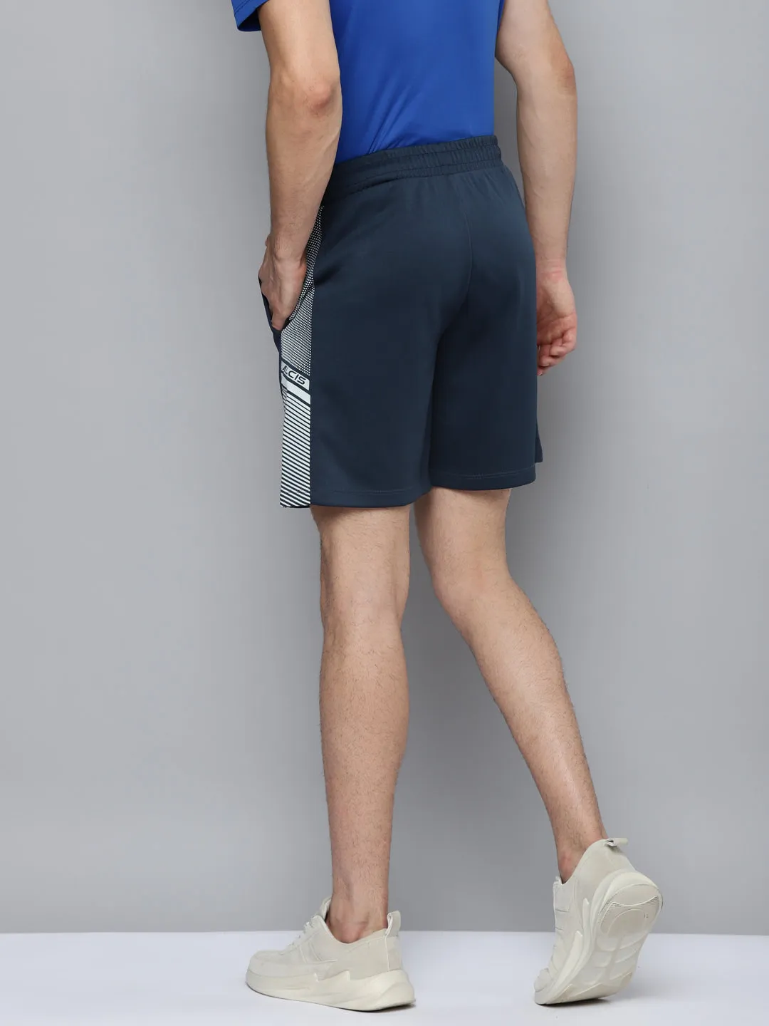 Alcis Men Navy Blue Slim Fit Training or Gym Sports Shorts