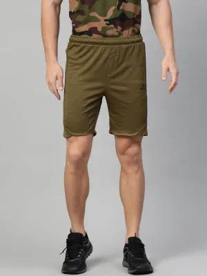 Alcis Men Olive Green Sports Shorts