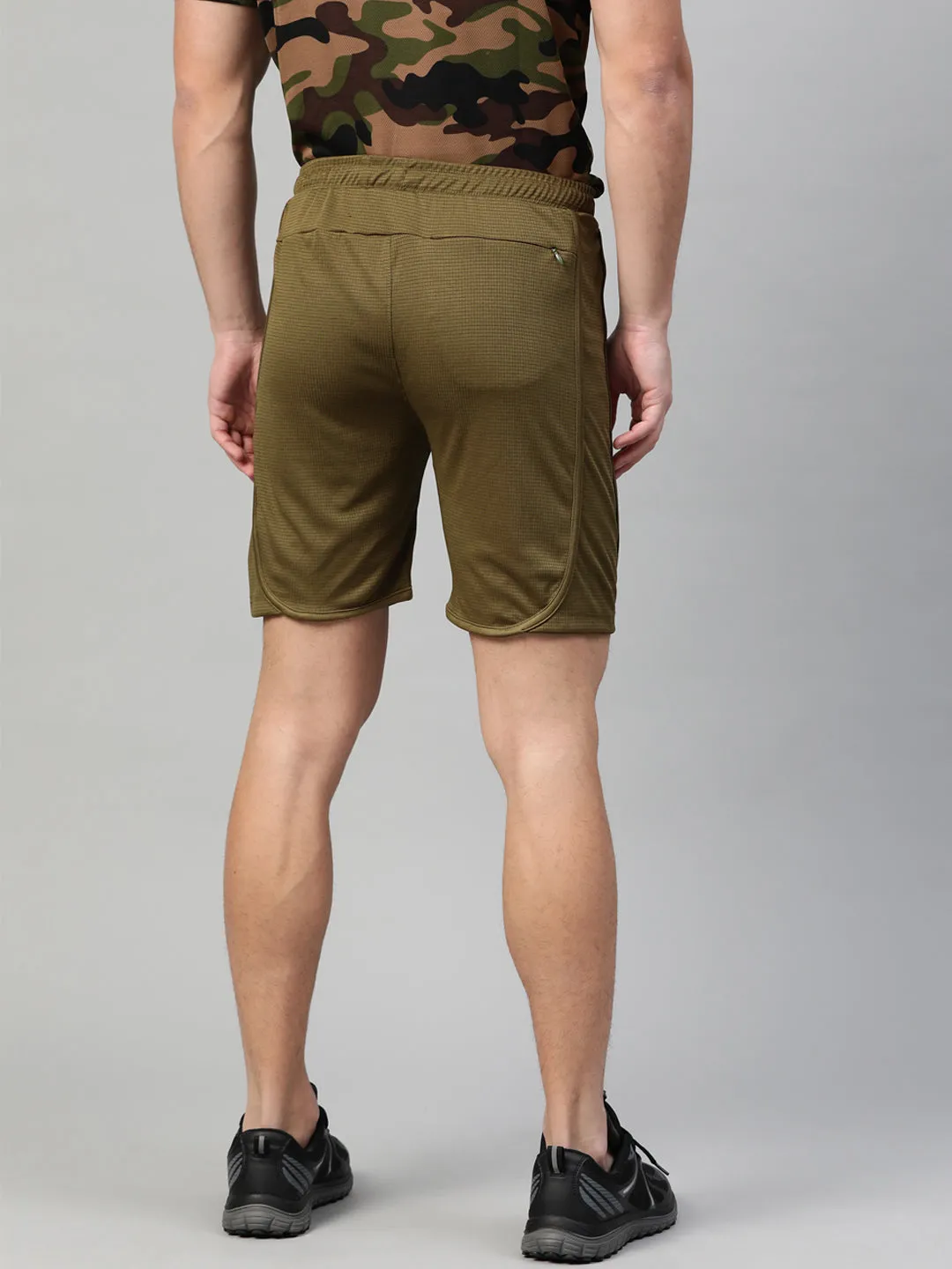 Alcis Men Olive Green Sports Shorts