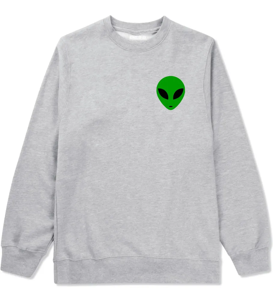 Alien Head Green Crewneck Sweatshirt