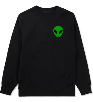 Alien Head Green Crewneck Sweatshirt