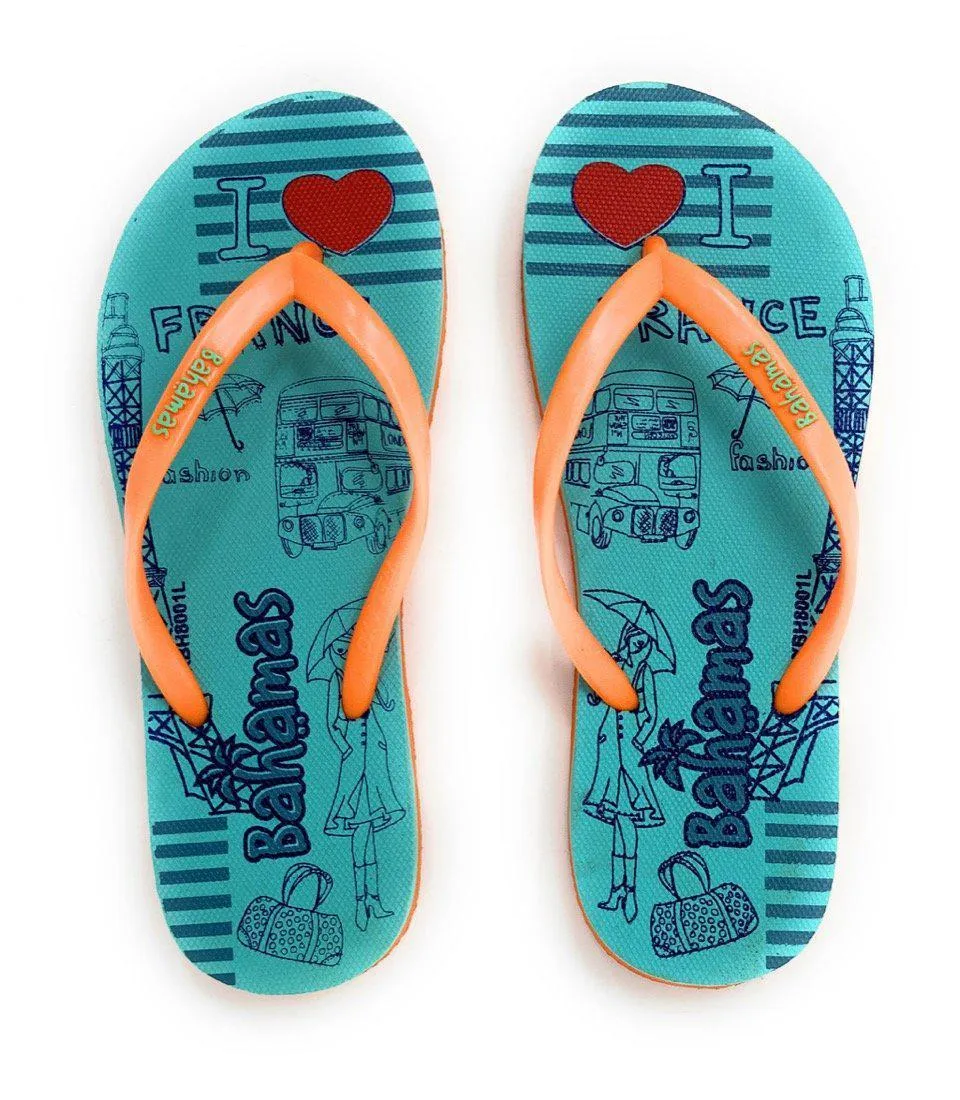 Bahamas Flip Flops Sandals Slippers for Women with Summer Fun Prints