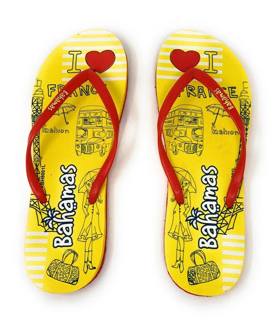 Bahamas Flip Flops Sandals Slippers for Women with Summer Fun Prints