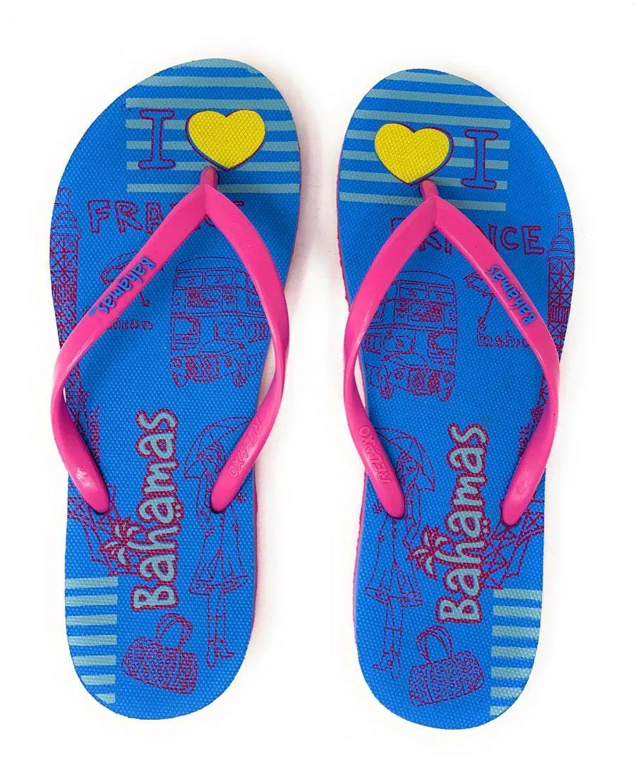 Bahamas Flip Flops Sandals Slippers for Women with Summer Fun Prints