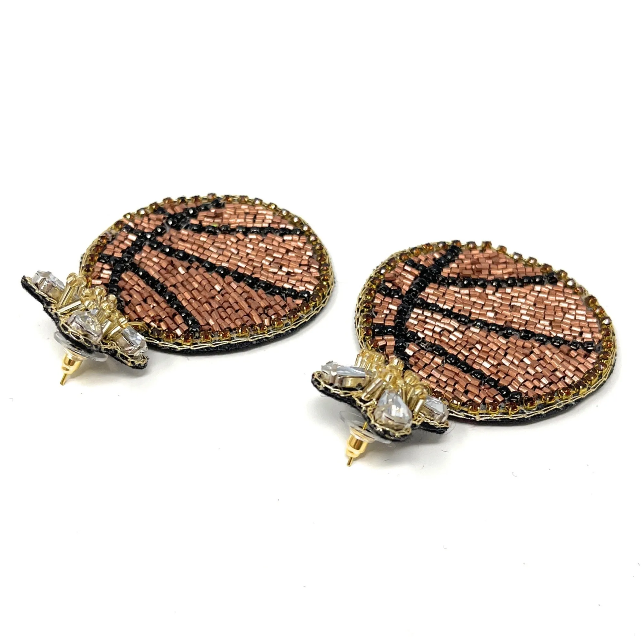 Basketball Beaded Earrings