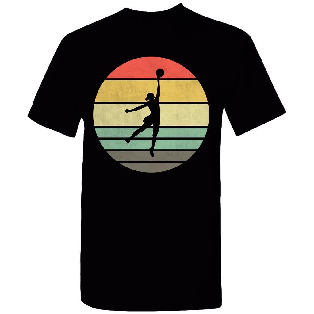 Basketball Woman Retro Sunset T-Shirt