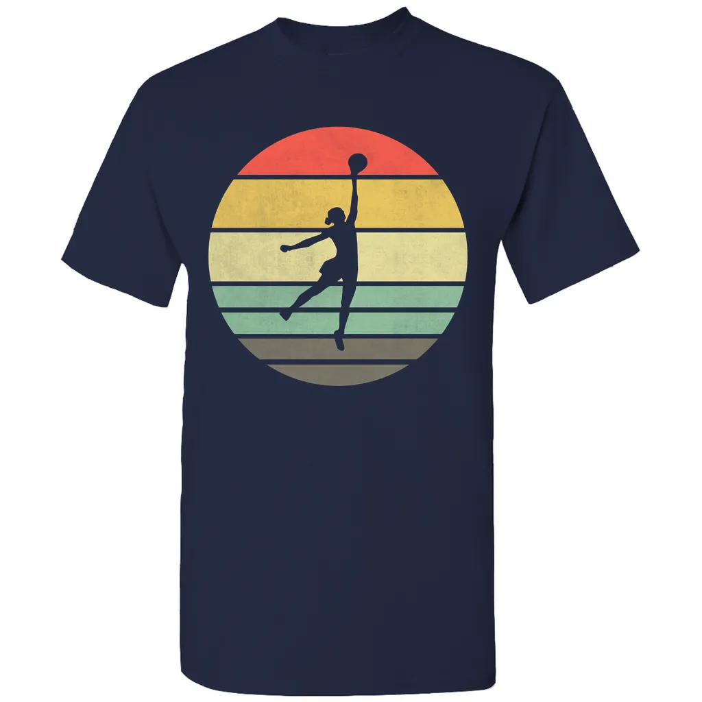 Basketball Woman Retro Sunset T-Shirt