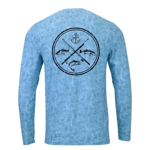 Circle Slam Blue Water Print UPF50 Sun Shirt - No Location or Custom