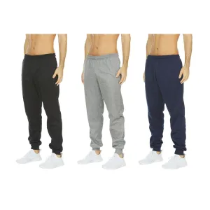 DARESAY Mens Tech Fleece Joggers 3-Pack Dry Fit Performance Sweatpants