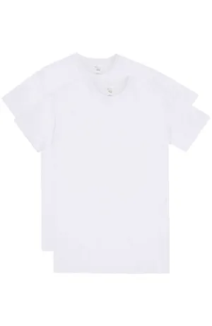 Have It Tall Classic Cotton T Shirt, White 2 Pack