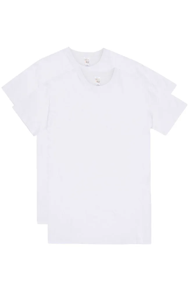 Have It Tall Classic Cotton T Shirt, White 2 Pack