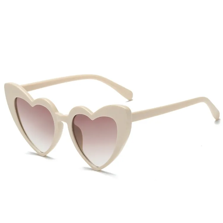 Heart Shape UV400 Polarized Sunglasses for Women(Beige)