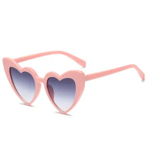 Heart Shape UV400 Polarized Sunglasses for Women(Pink Blue)