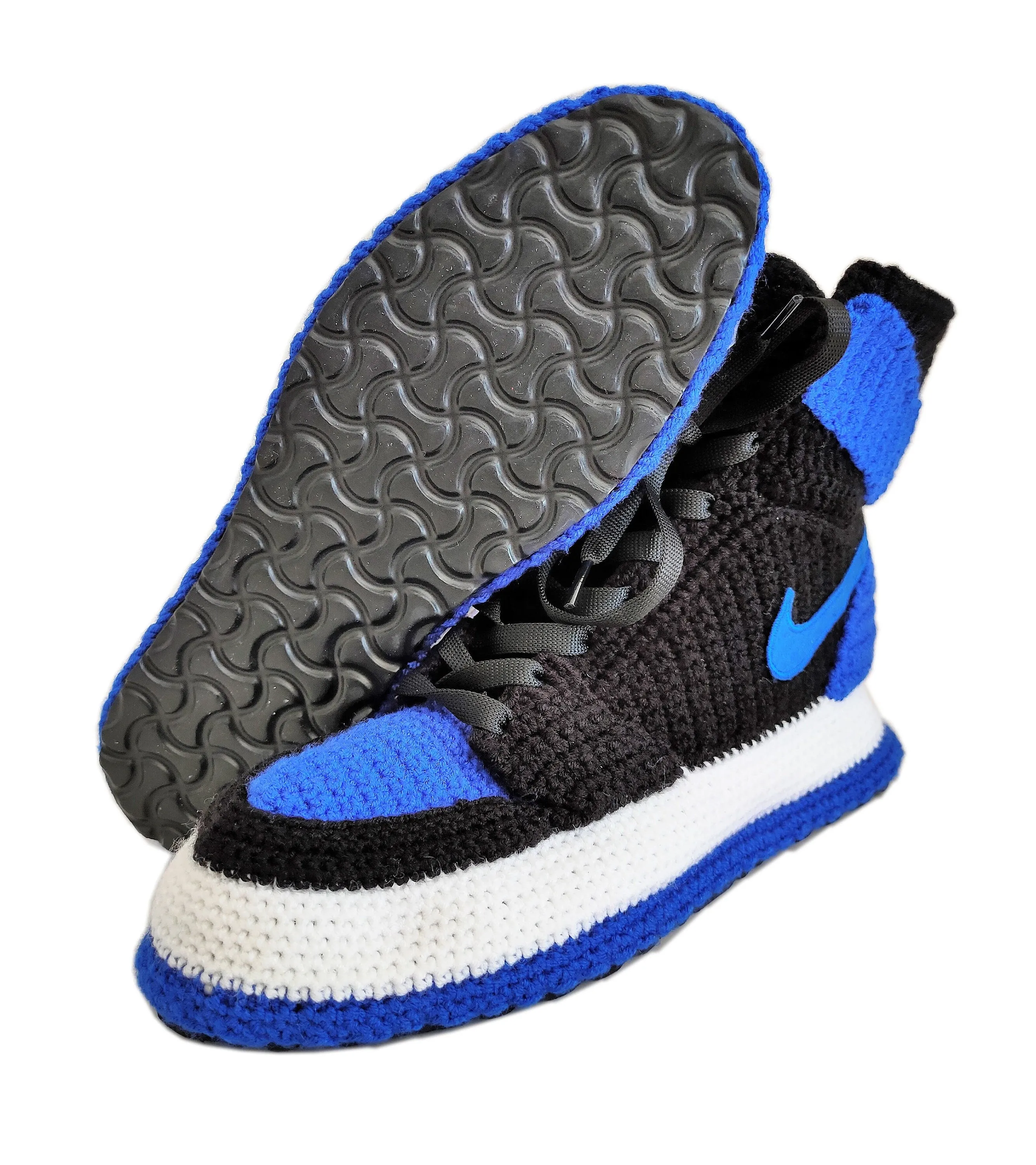 Jordan 1 Retro Royal Blue Home Shoes Sneakers Basketball Crochet Slippers Plush