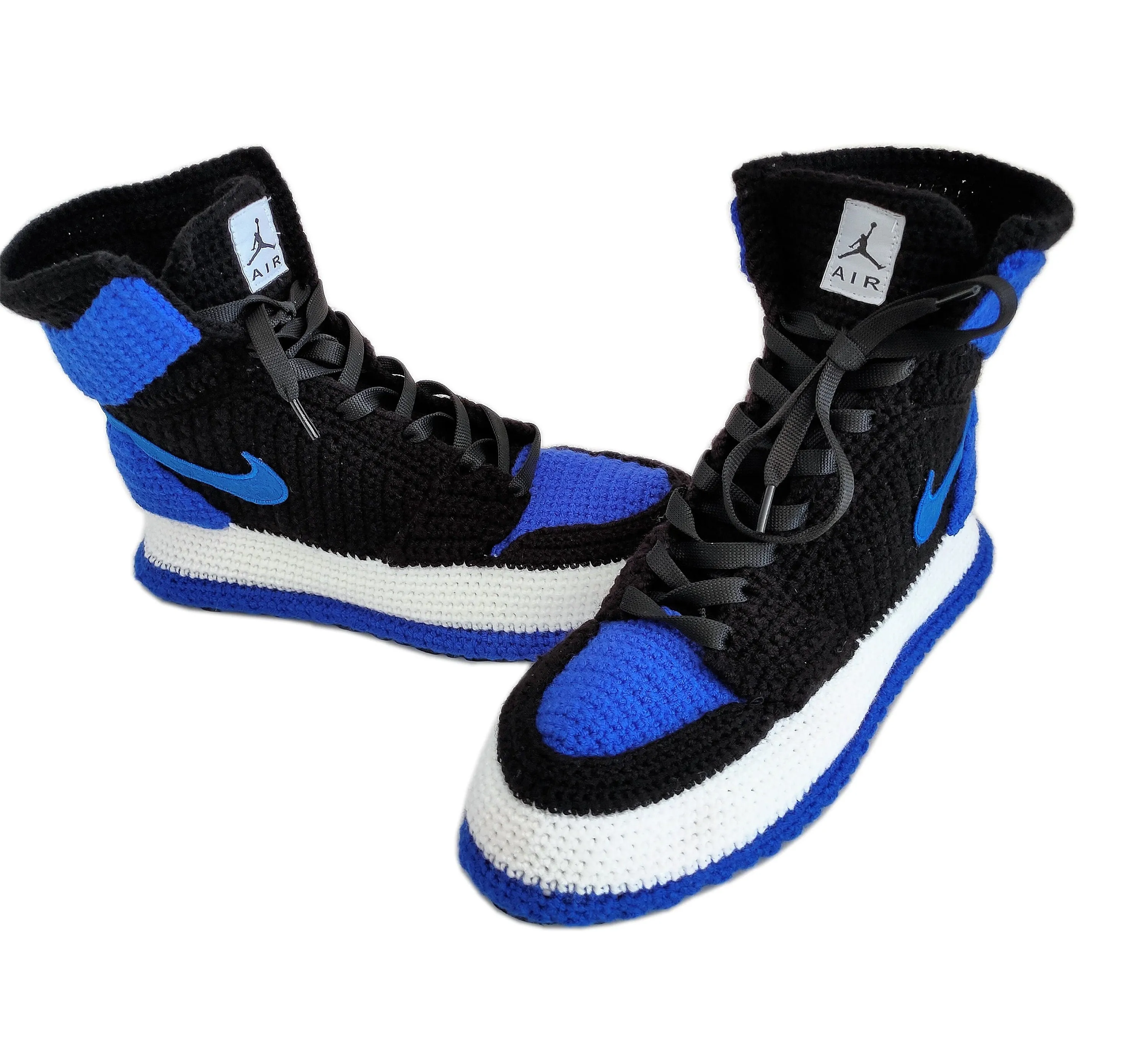 Jordan 1 Retro Royal Blue Home Shoes Sneakers Basketball Crochet Slippers Plush