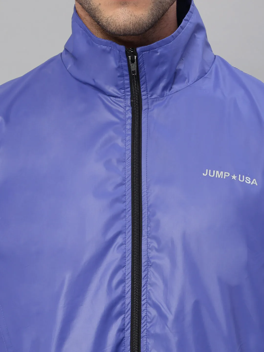 JUMP USA Men Royal Blue Rapid-Dry Solid Sporty Jackets