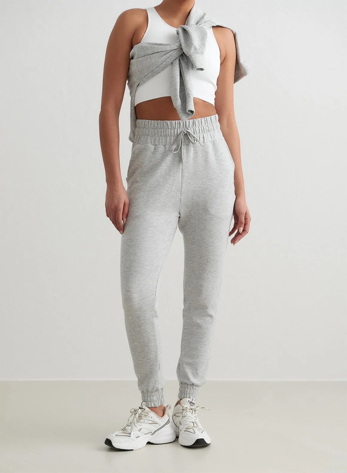 Light Grey Melange Comfy Modal Sweatpants