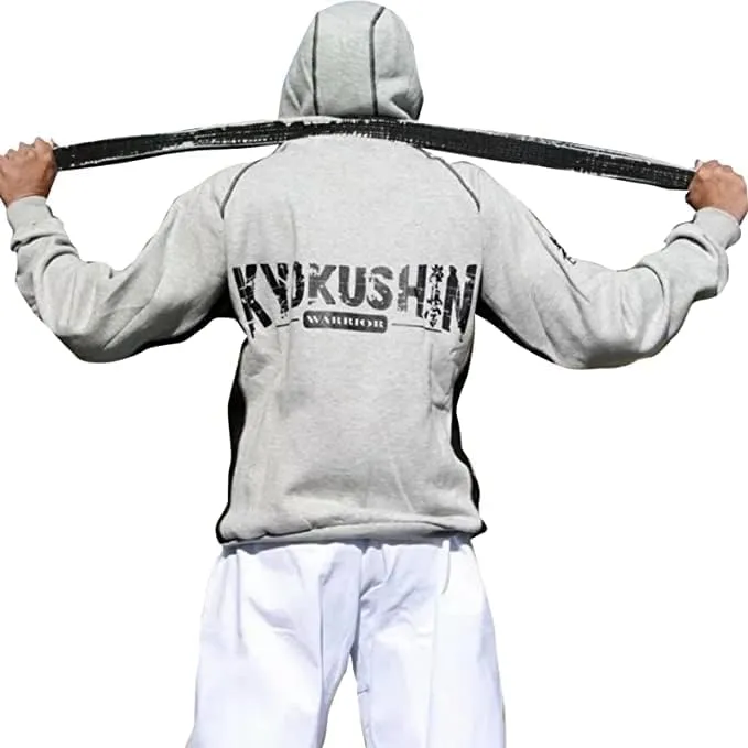 MEN EMBROIDERED KYOKUSHIN KANJI SPORTS ATHLETIC HOODIE FULL ZIPPER