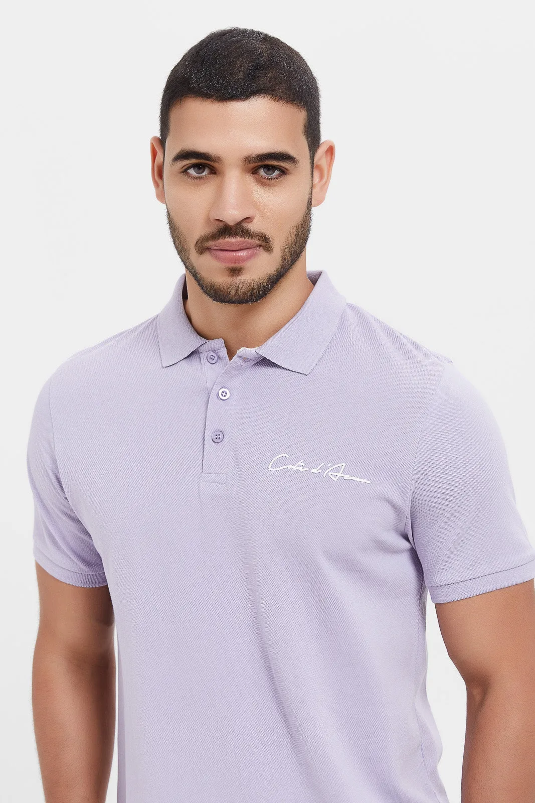 Men Lilac Varsity Sports Polo Shirt