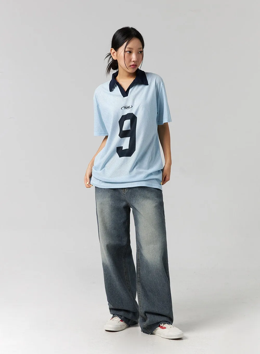 Mesh Soccer Collar Top CG314