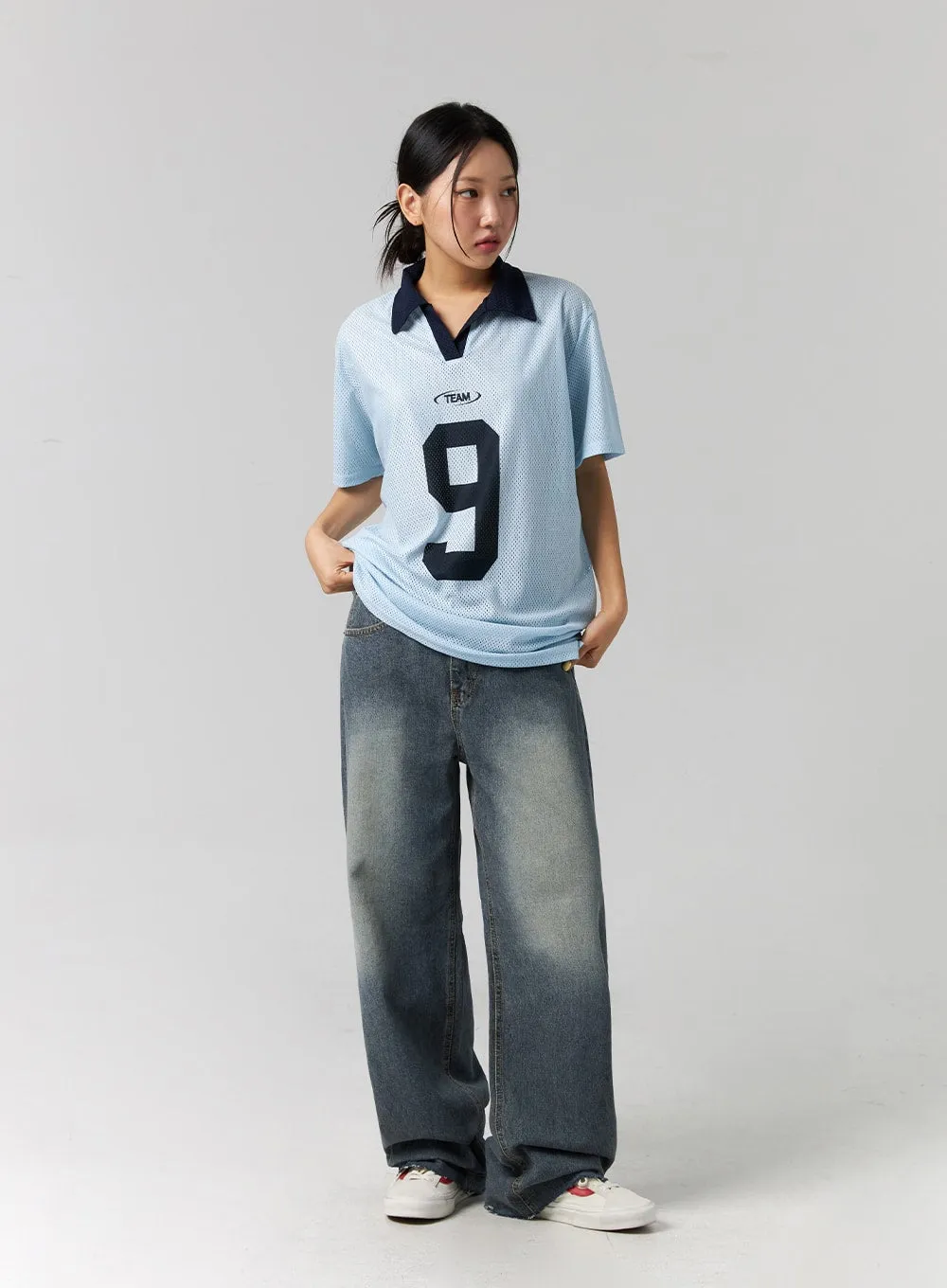 Mesh Soccer Collar Top CG314