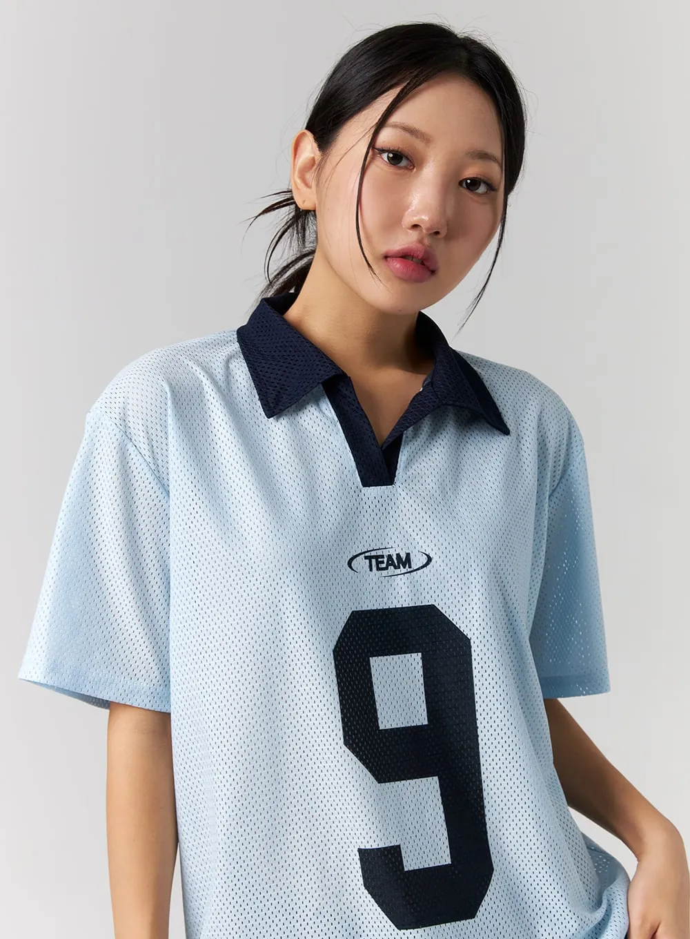 Mesh Soccer Collar Top CG314