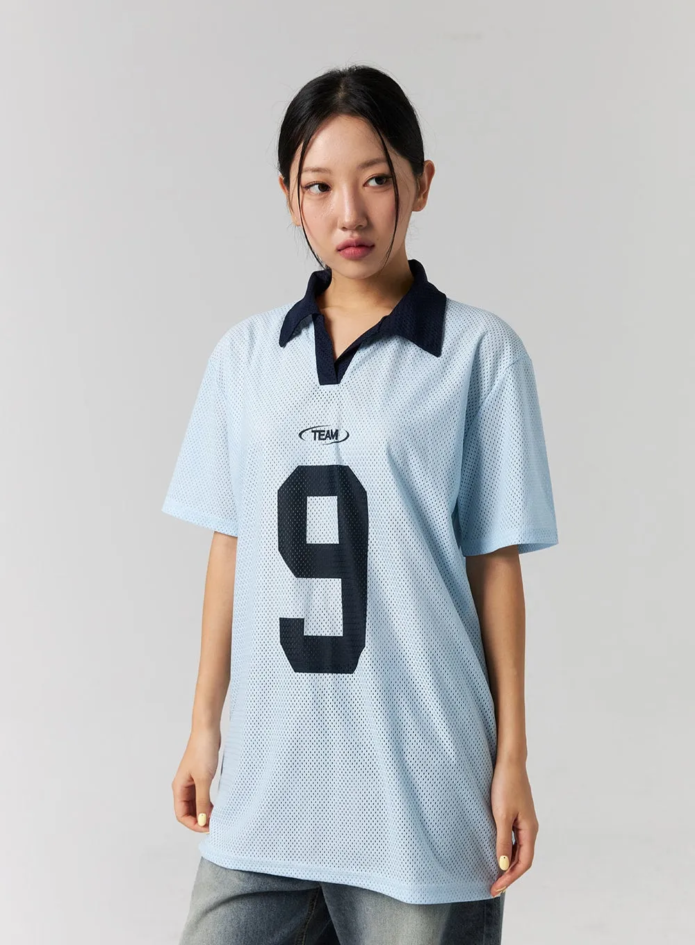 Mesh Soccer Collar Top CG314