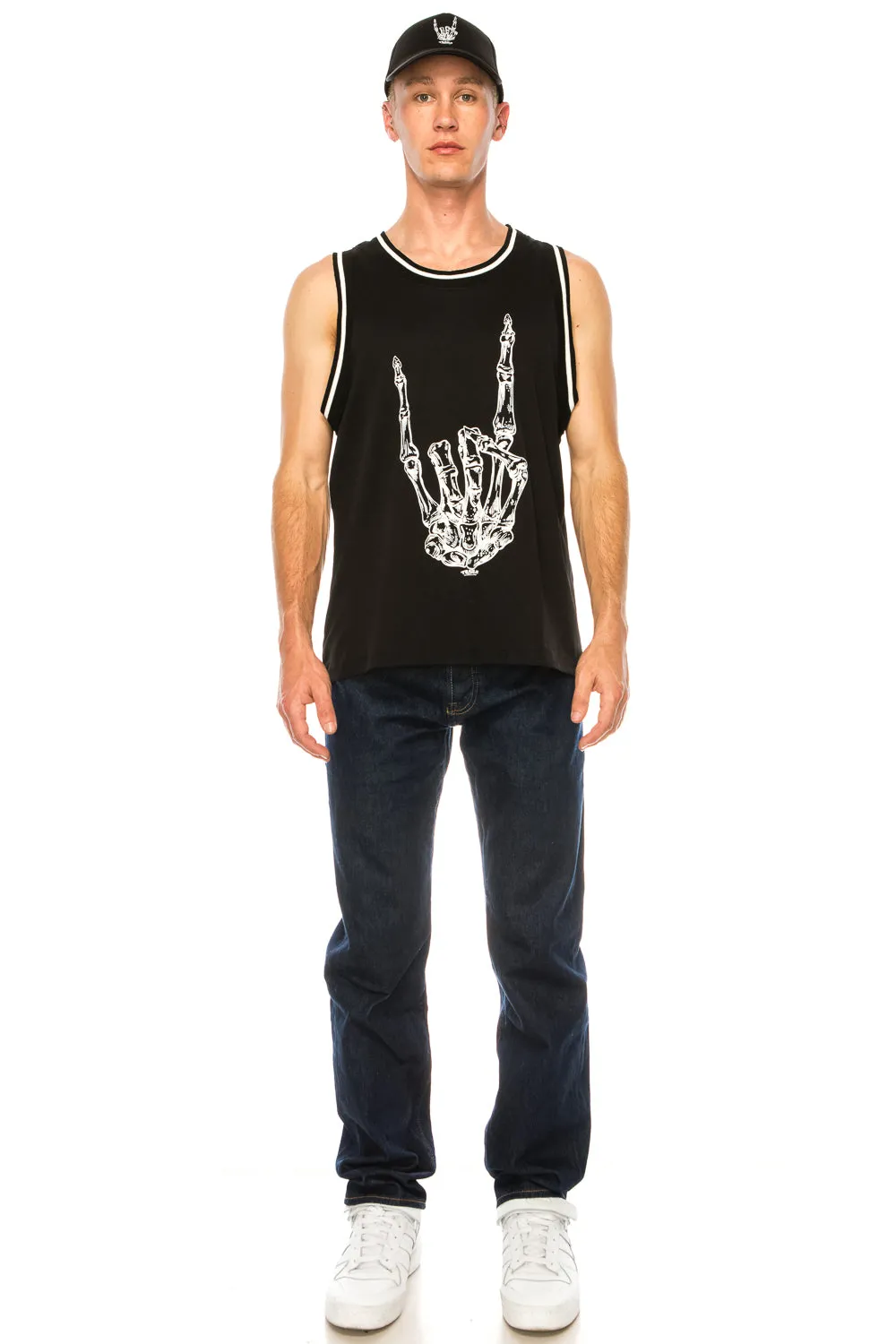 METAL FINGER BLACK BASKETBALL JERSEY