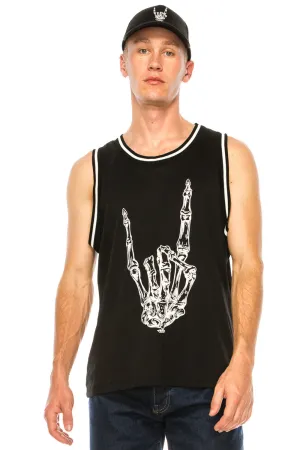 METAL FINGER BLACK BASKETBALL JERSEY