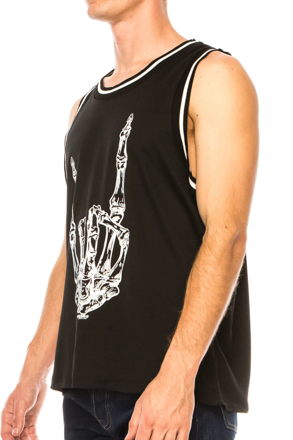 METAL FINGER BLACK BASKETBALL JERSEY