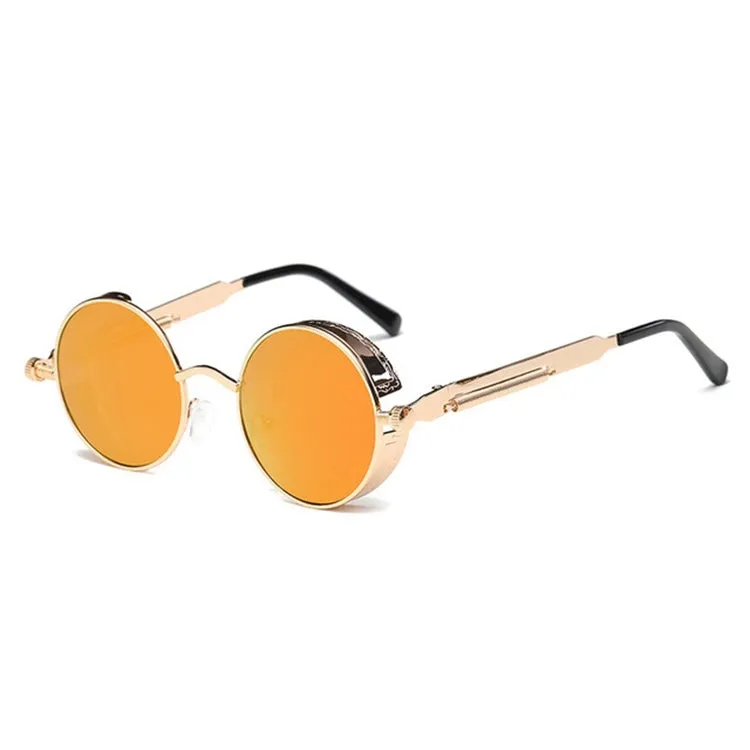 Metal Round Frame Steampunk Retro Sunglasses for Men Women(7)