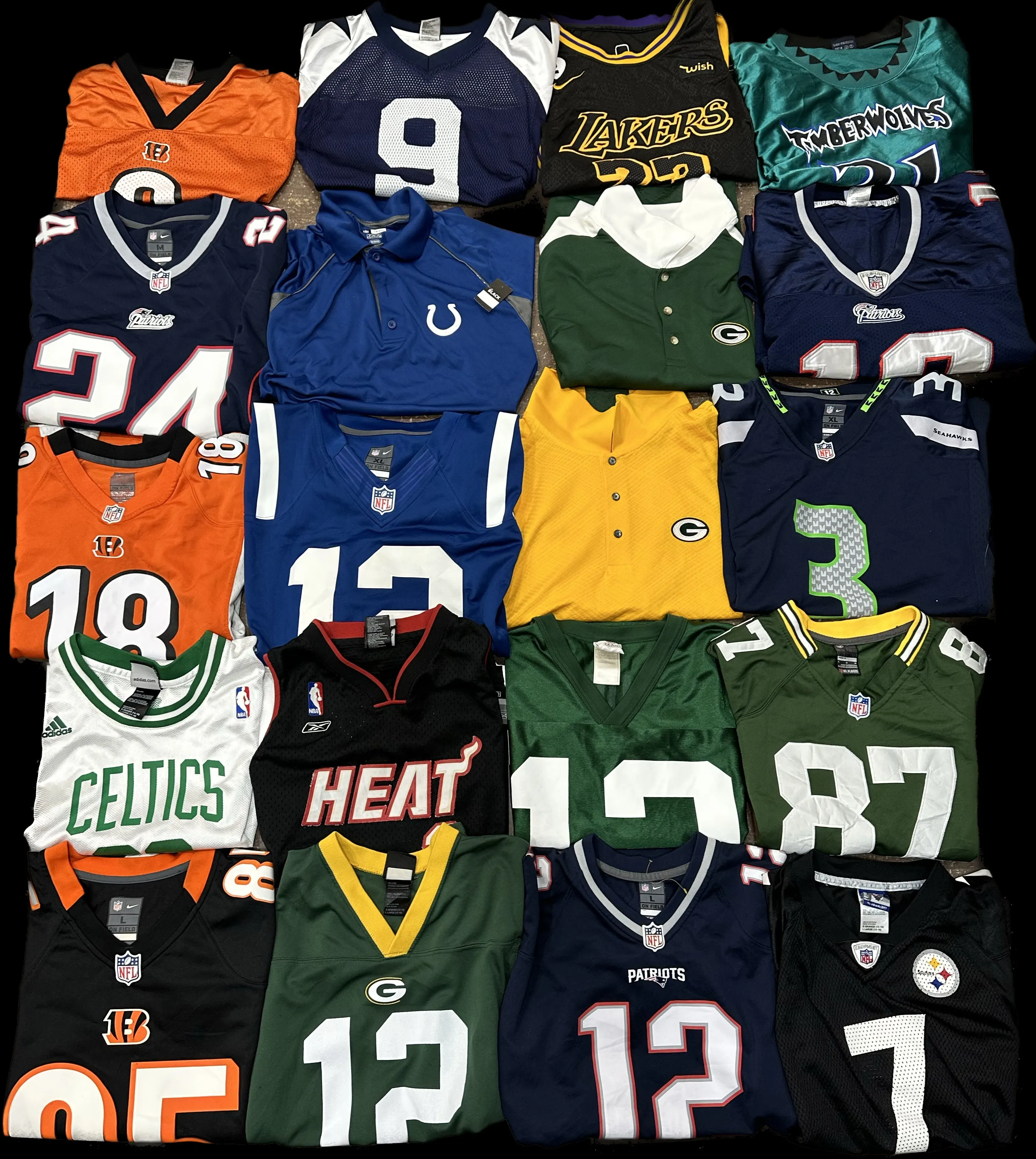 NBA/NFL/NHL Sports Jerseys - 23 Pcs