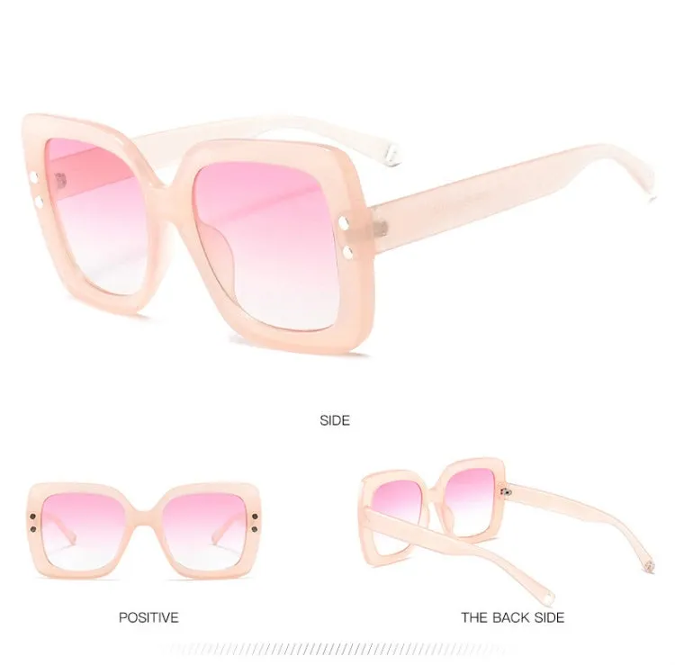 Oversized Sunglasses Women Luxury Transparent Gradient Sun Glasses Big Frame Vintage Eyewear UV400 Glasses(Pink)