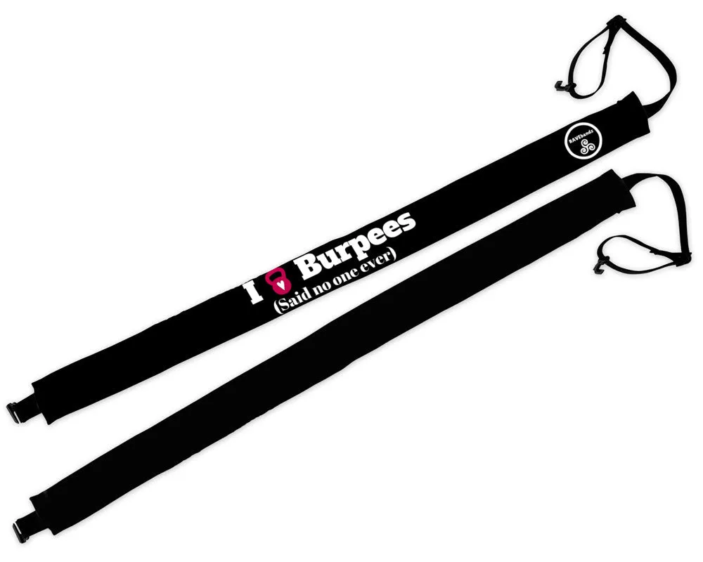 RAVEbandz Adjustable Headbands Slogans - (I Love Burpees)