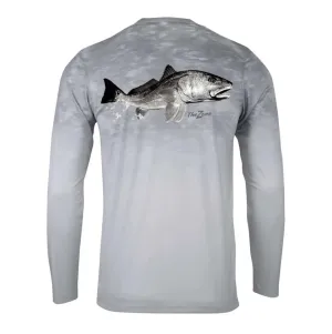 Red Fish on Grey Sun Shirt UPF50 - No Location or Custom Location