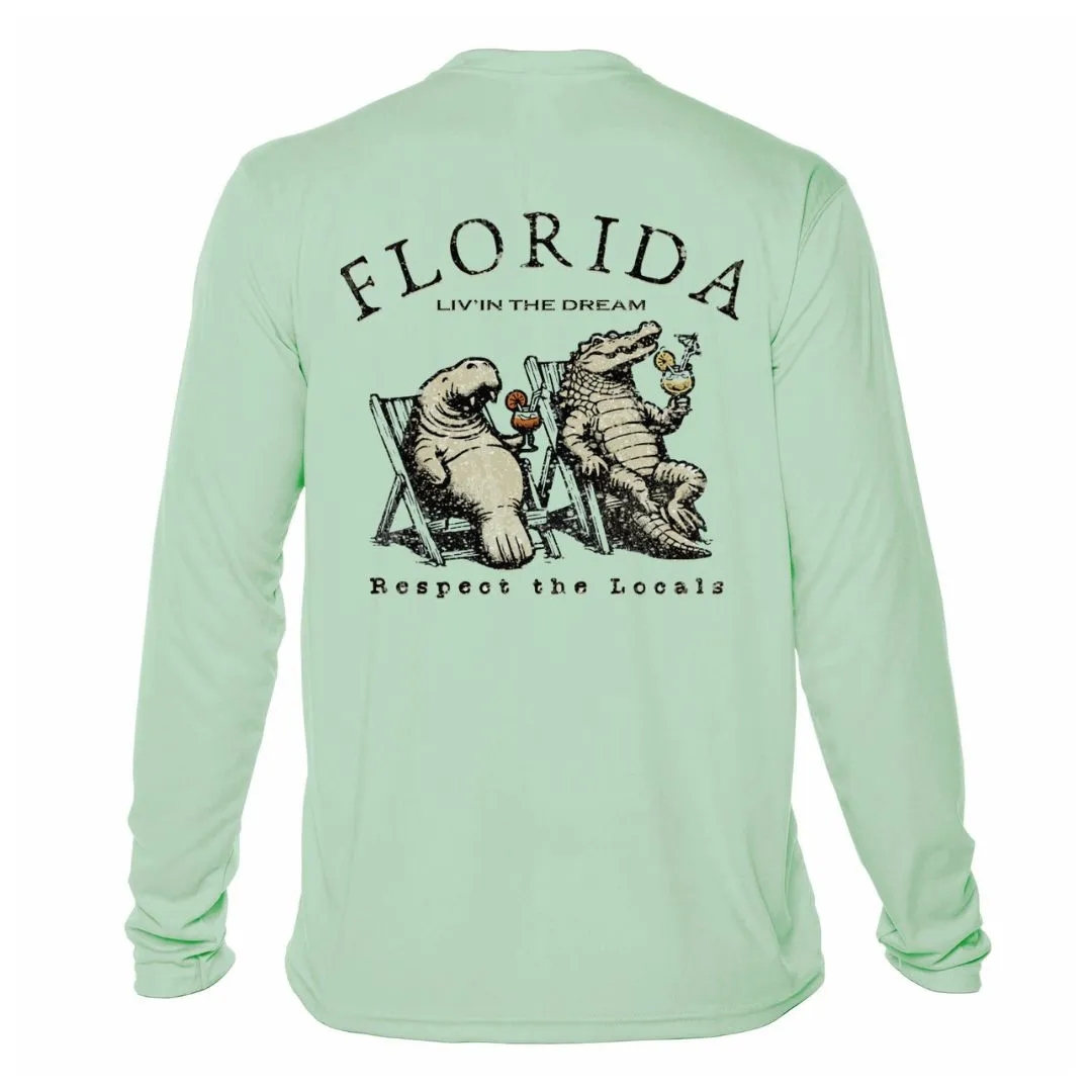 Respect the Locals Manatee & Alligator Sun Shirt - Florida or Custom