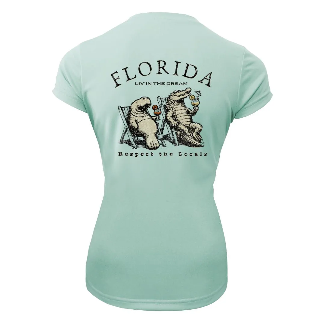 Respect the Locals Manatee & Alligator Sun Shirt - Women Custom