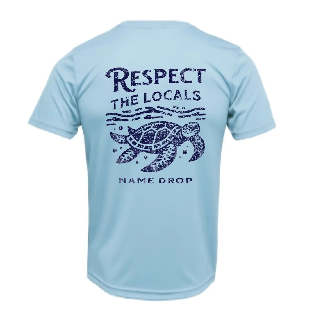 Respect the Locals Sea Turtle Sun Shirt UPF50 - Custom Location