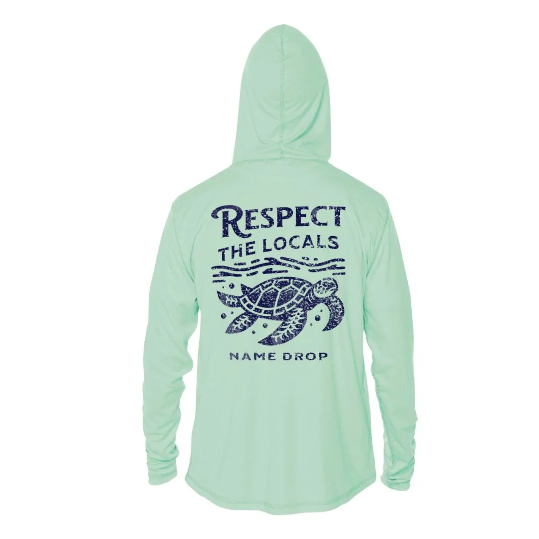 Respect the Locals Sea Turtle Sun Shirt UPF50 - Custom Location