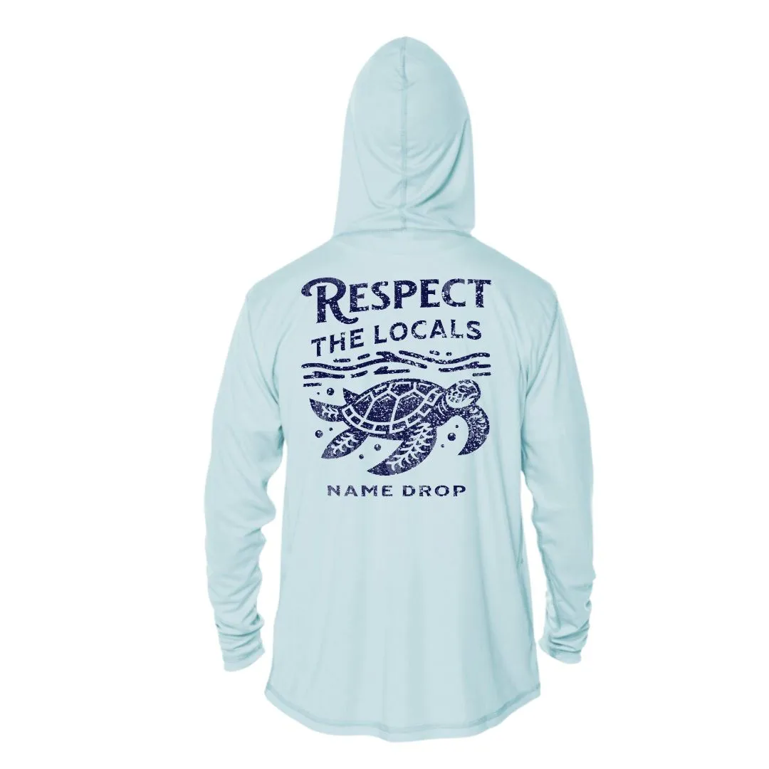 Respect the Locals Sea Turtle Sun Shirt UPF50 - Custom Location