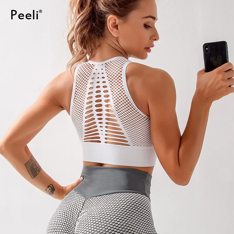 Seamless Lattice Back Sports Bra