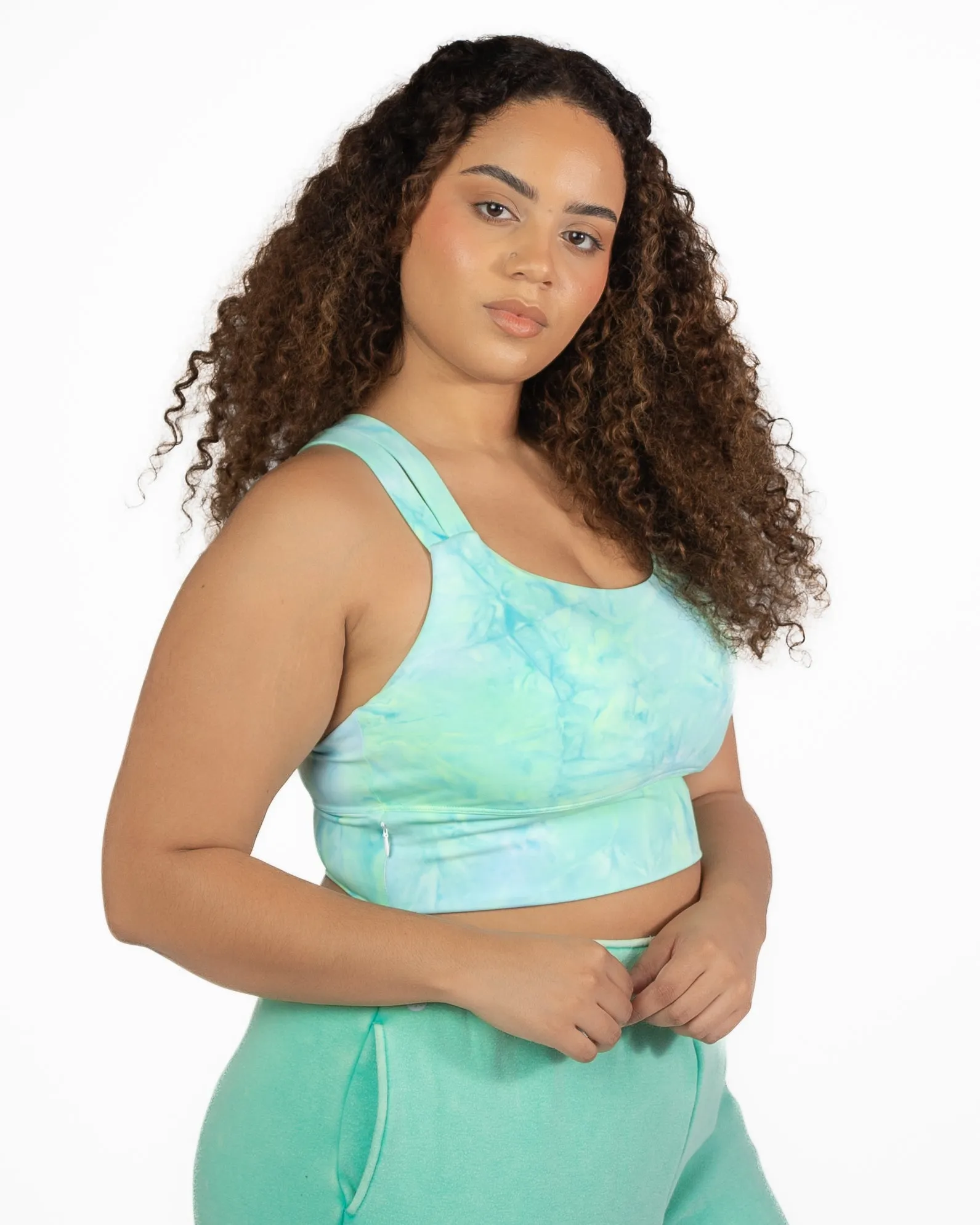 Sierra Sports Bra - Key Lime Tie Dye