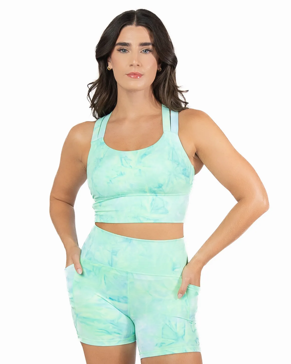 Sierra Sports Bra - Key Lime Tie Dye