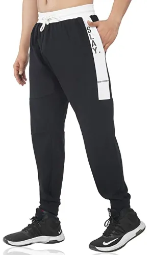 SLAY. Men's Black & White Joggers