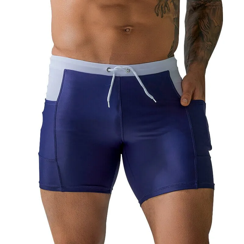 Sports Waterproof Beach Boxer Shorts with Drawstring and Pockets - SF0772