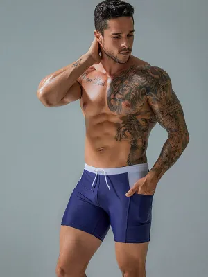 Sports Waterproof Beach Boxer Shorts with Drawstring and Pockets - SF0772