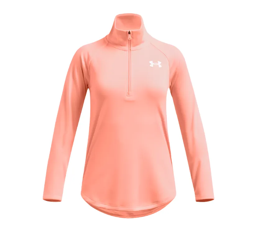 Under Armour Girls Tech Graphic ½ Zip T-Shirt Flare Orange